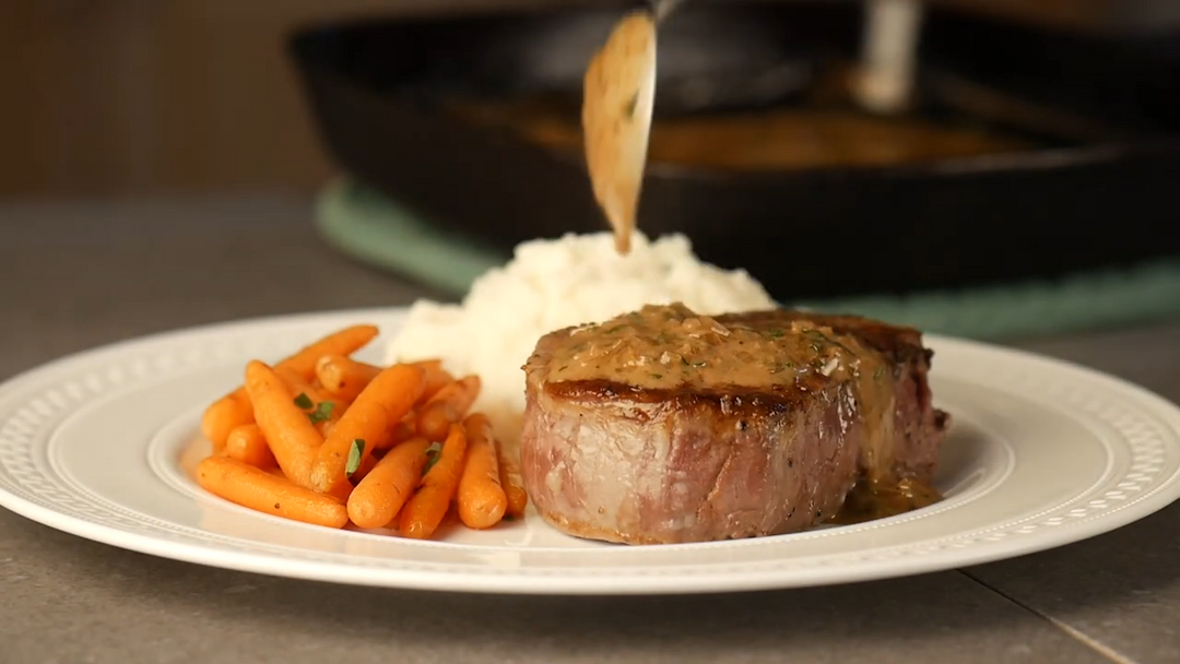 Beef Tenderloin with Herb Butter Sauce
