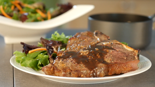 Caesar Porterhouse Steak with Stout Sauce