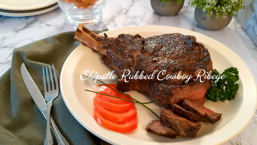 Chipotle Rubbed Cowboy Ribeye Steak