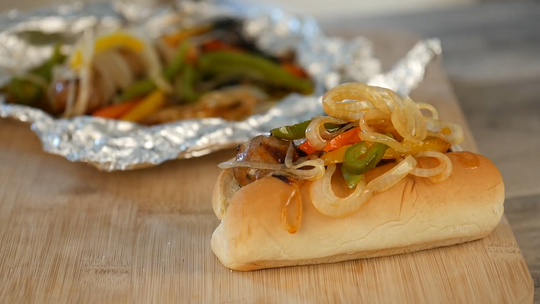 Foil Packet Sausage, Peppers, and Onions