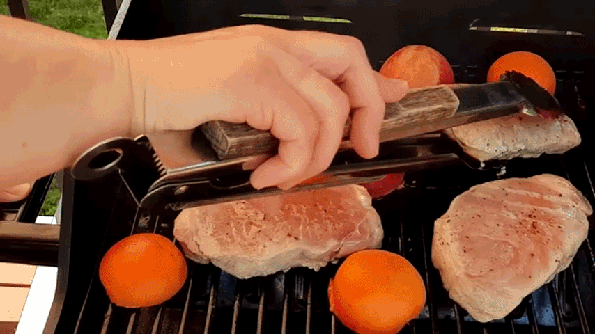 Grilled Pork Chops with Stone Fruit
