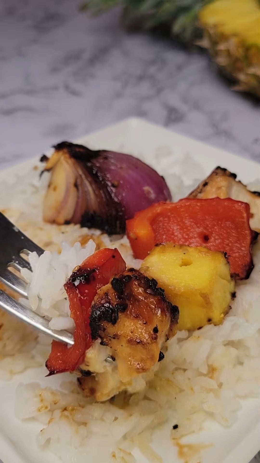 Hawaiian Chicken Pineapple Kabobs