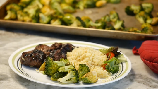Roasted Brussel Sprouts and Broccoli