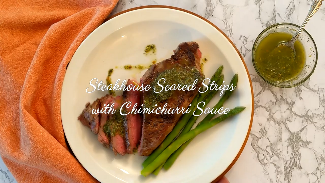 Strip Steak with Chimichurri Sauce