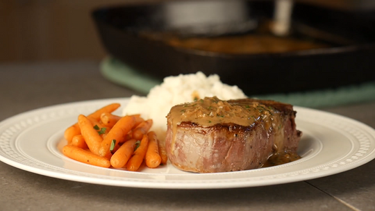 Beef Tenderloin with Herb Butter Sauce