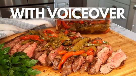 Grilled Sirloin Steak with Pepper and Caper Salsa