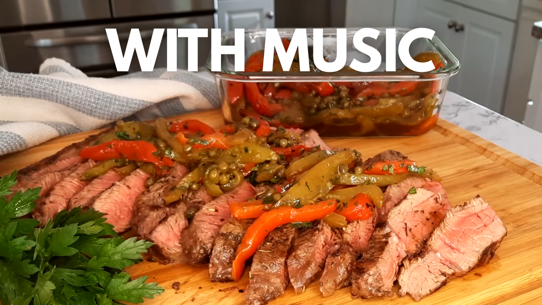 Grilled Sirloin Steak with Pepper and Caper Salsa