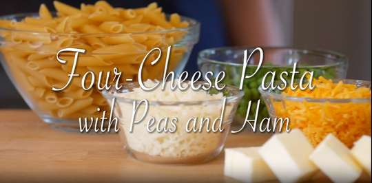 Four-Cheese Pasta with Peas and Ham