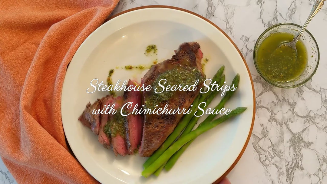 Strip Steak with Chimichurri Sauce