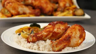 Spicy Chicken Drumsticks and Squash