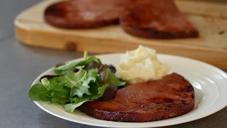 Grilled Honey Bourbon Ham Steaks