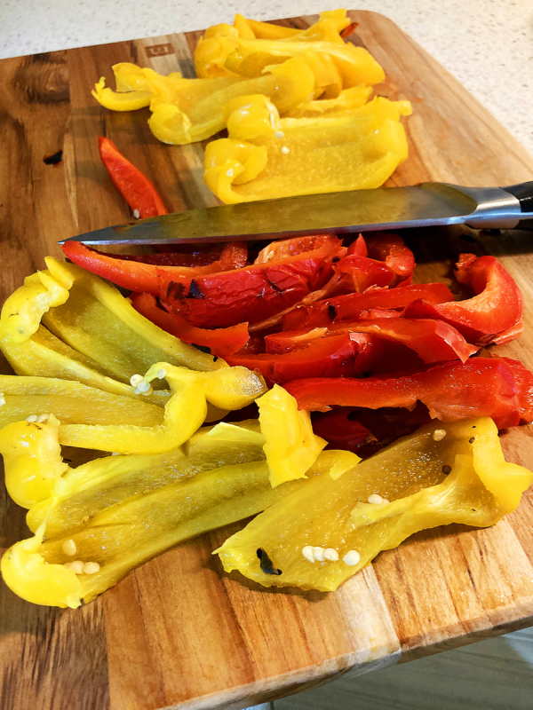 Sliced Red and Yellow Grilled Peppers 8581